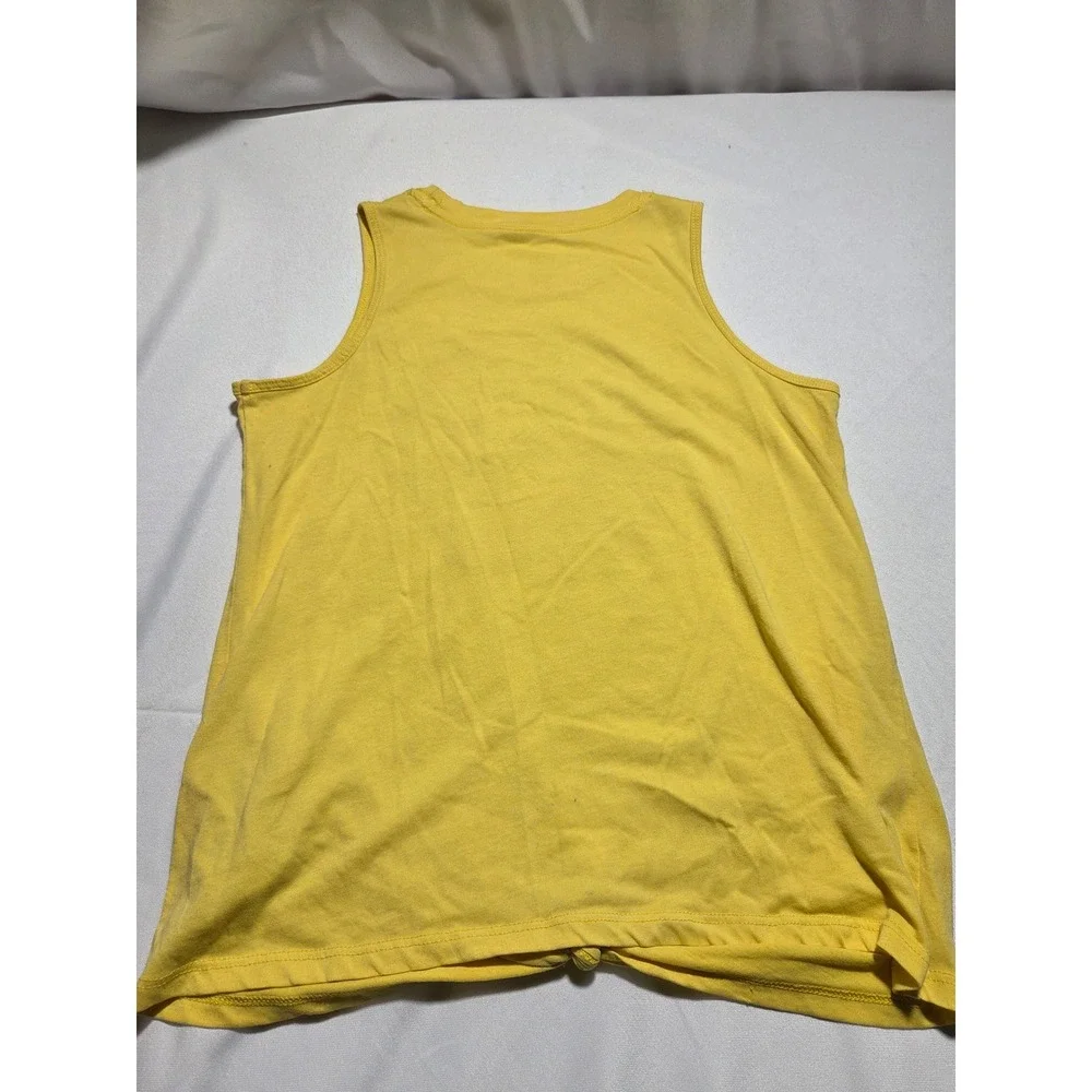 Abercrombie Kids Yellow‎ Tank Top Glitter Logo Front Tie Knot Size 11/12